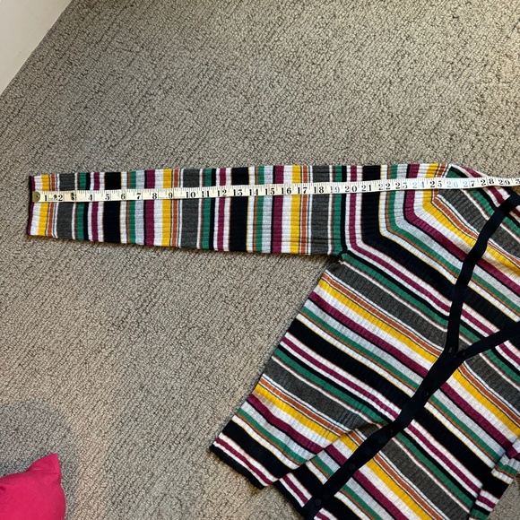 Veronica Beard Keke Gold Ribbed Knit Cardigan. - Picture 8 of 8